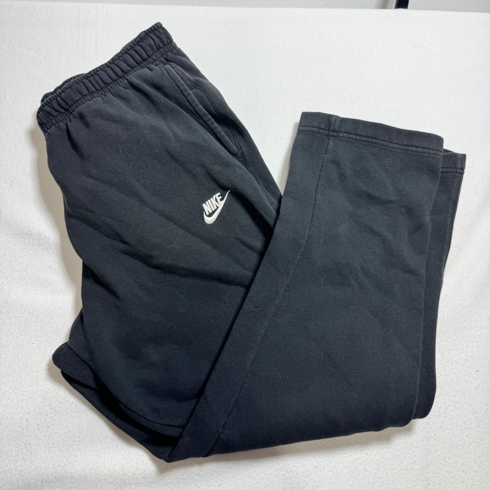 Nike Club Fleece Sweatpants Mens XL Black Straight Leg Joggers Embroidered Logo